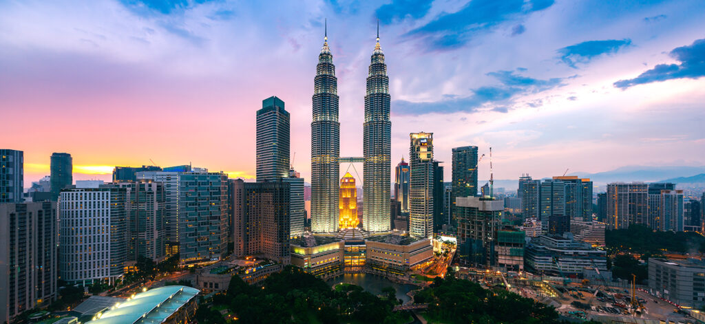 Kuala lumpur city skyline at dusk, Kuala lumpur Malaysia